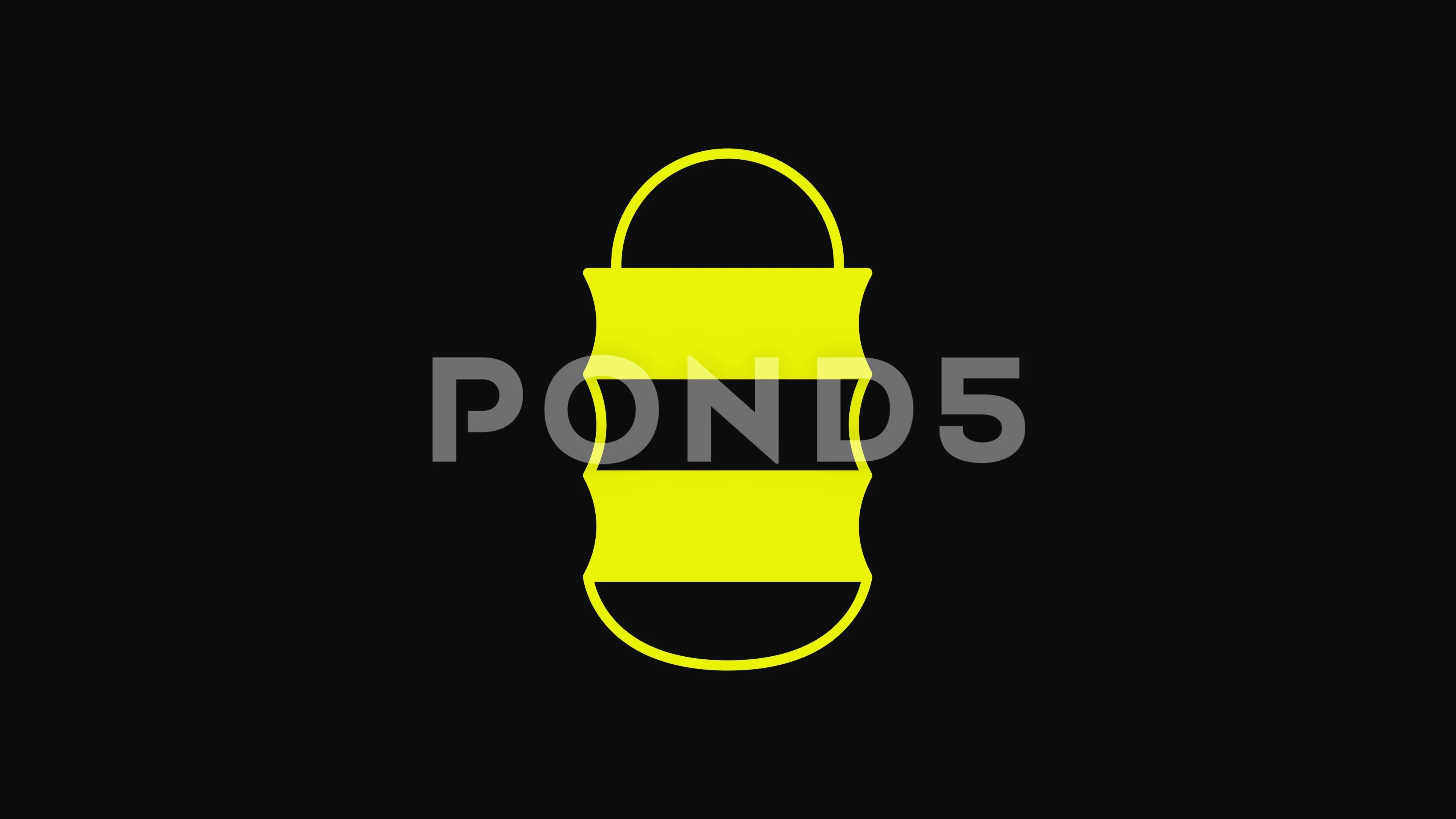 Yellow Fishing net icon isolated on blac, Stock Video