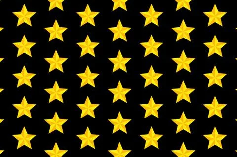 Yellow five-pointed star - vector pattern イラスト素材