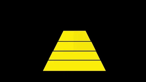 A yellow five tier pyramid diagram builds upward and populates with numbers Stock Footage 335851445