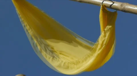 Yellow Flag Flying Video stock 12587241