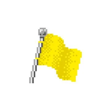 Yellow Flag in Pixel Art Stock Illustration