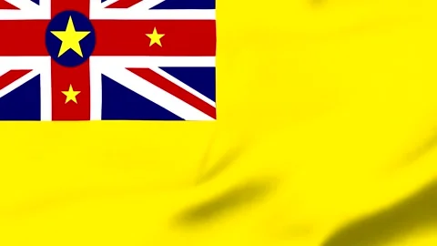 Yellow flag with Union Jack and three yellow stars Vídeo Stock 343317526