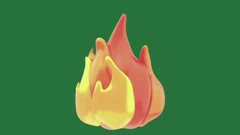 A yellow flame on green screen and fire green screen colorful elements emotion Stock Footage 335980687