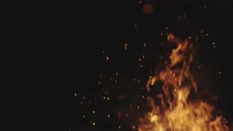 Yellow Flames Against Black Background Stock Footage 150686040