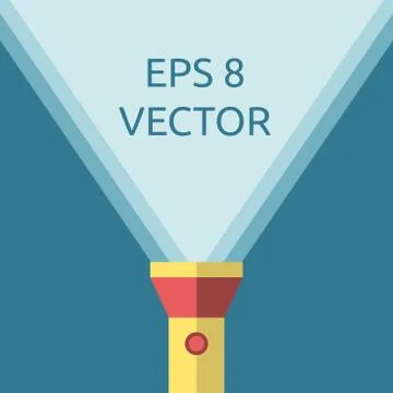 Yellow flashlight, copy space Stock Illustration