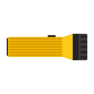 Yellow flashlight isolated on white background. Vector illustration Stock Illustration