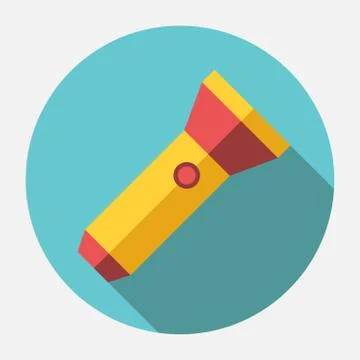 Yellow flashlight, long shadow Stock Illustration