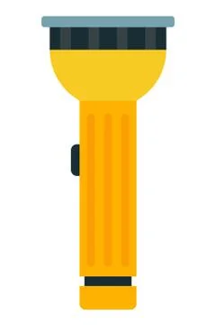 Yellow flashlight vector flat isolated Stock Illustration