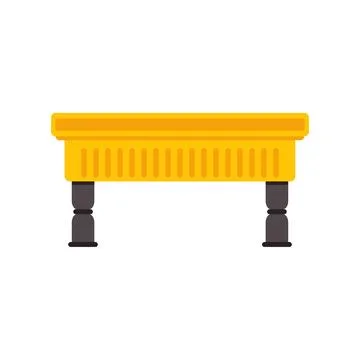 Yellow flat design park bench resting on legs Stock-Illustration