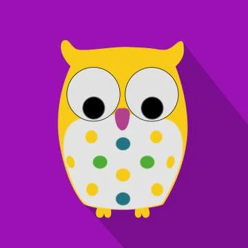 Yellow Flat Owl Stock Illustration
