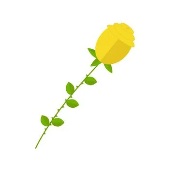 Yellow flat rose for use in web design Stock Illustration
