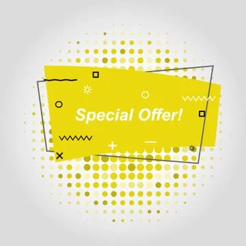 Yellow flat speech bubble shaped banners Stock-Illustration