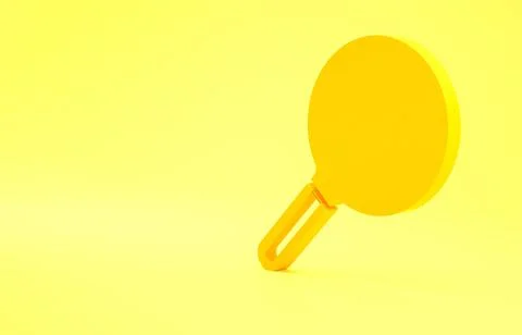 Yellow Flea search icon isolated on yellow background. Minimalism concept. 3d 스톡 일러스트