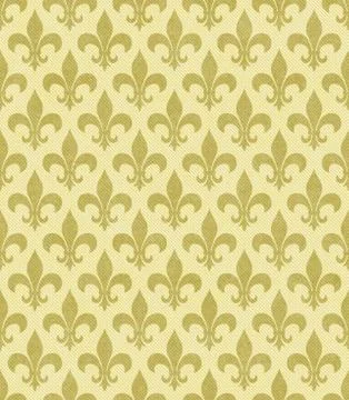Yellow fleur de lis textured fabric background Stock Illustration