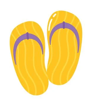 Yellow flip flops Stock Illustration