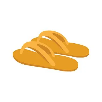 Yellow flip flops illustration representing casual footwear, beach holidays Stock Illustration
