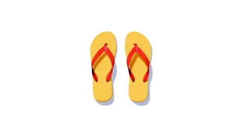 Yellow flip-flops isolated on a white background Stock Footage 283352262