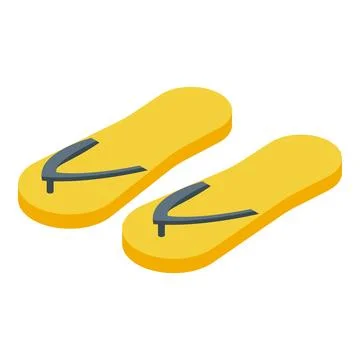 Yellow flipflops isolated on white Stock Illustration
