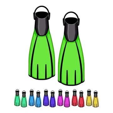 Yellow flippers cartoon vector graphic Stock Illustration