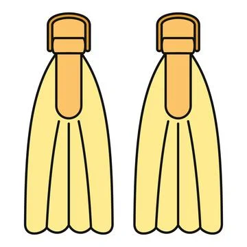 Yellow flippers pair for scuba diving snorkeling swimming Ilustração Stock