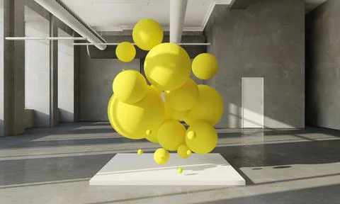 Yellow floating balls Stock Illustration
