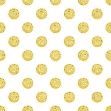 Yellow floorball ball seamless pattern background イラスト素材