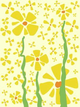 Yellow floral backround Illustrazione stock