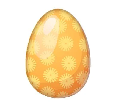Yellow floral Easter egg, sun pattern 스톡 일러스트