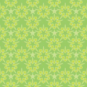 Yellow Floral Pattern on Green Background Illustrazione stock