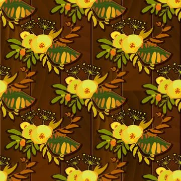 Yellow floral pattern Stock Illustration