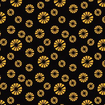 Yellow Floral Pattern Stock Illustration