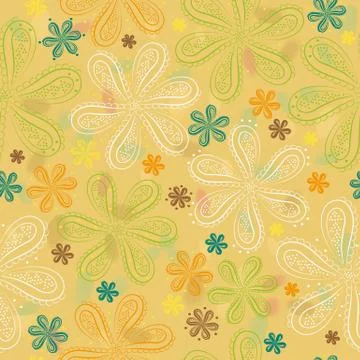 Yellow floral seamless pattern Stock Illustration