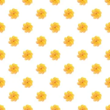 Yellow floral seamless pattern on white background Stock Illustration