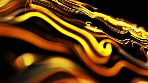 yellow flow of particles forms curled gl... | Stock Video | Pond5