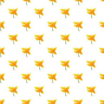 Yellow flower botanical pattern creating spring background Stockillustratie