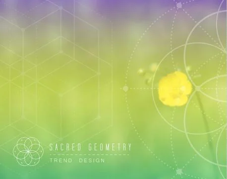 Yellow flower on green blur vector background Stock Illustration