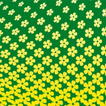 Yellow flower halftone pattern Stock Illustration