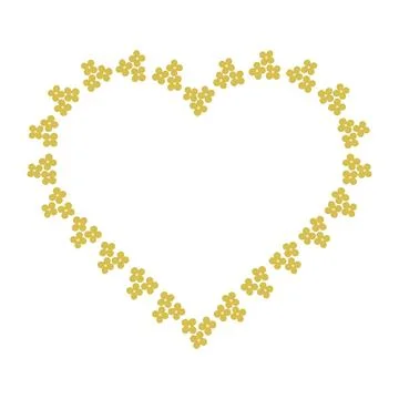Yellow Flower Heart Frame for Mid Autumn Festival or Spring, summer season Copy Illustrazione stock