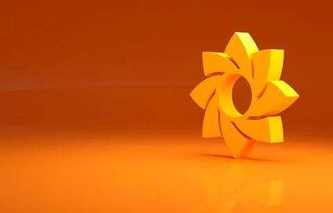 Yellow Flower icon isolated on orange background. Sweet natural food. Minimalism Illustrazione stock