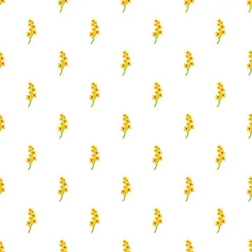 Yellow flower repeat pattern with small blossoms Stockillustratie