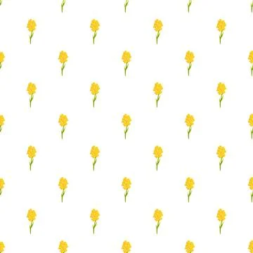 Yellow flower seamless pattern blooming plant background Stock Illustration