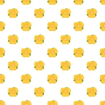 Yellow flower seamless pattern creating a spring background Illustrazione stock