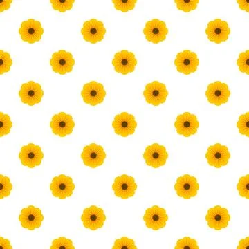 Yellow flower seamless pattern creating floral background design Stock Illustration