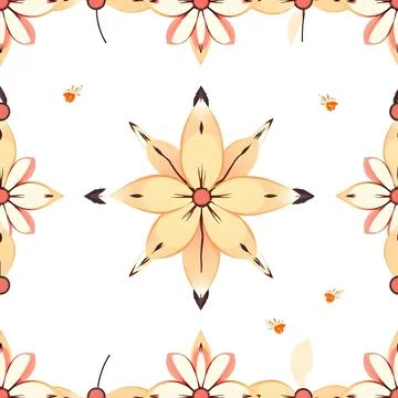 Yellow flower seamless vector background Stock Illustration