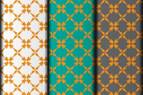 Yellow flower style vector eps seamless pattern design template. Stock Illustration