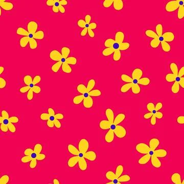 Yellow flowers forming seamless pattern Stock Illustration