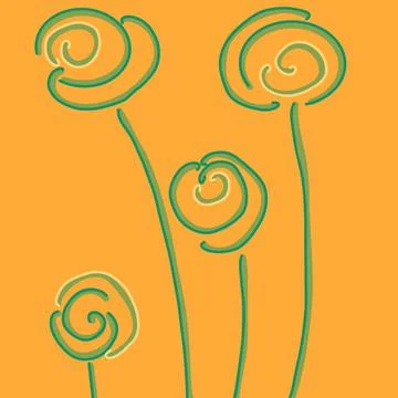 Yellow-flowers- Stock Illustration