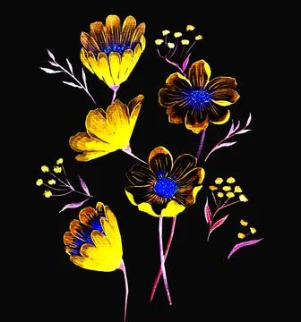 Yellow flowers Stock Illustration