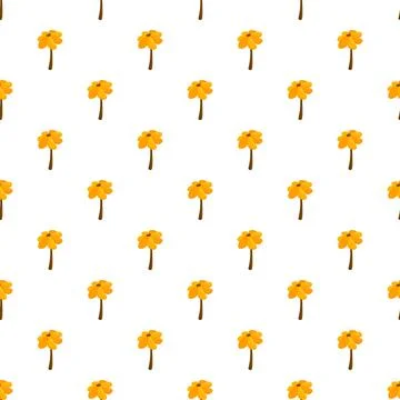 Yellow flowers repeating pattern creating a floral background 스톡 일러스트