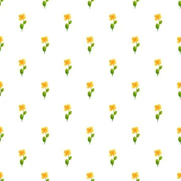 Yellow flowers seamless pattern creating floral background Stock Illustration
